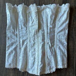 Frederick’s of Hollywood Jacquard Bridal Elegant White Lace Corset 34 Medium
